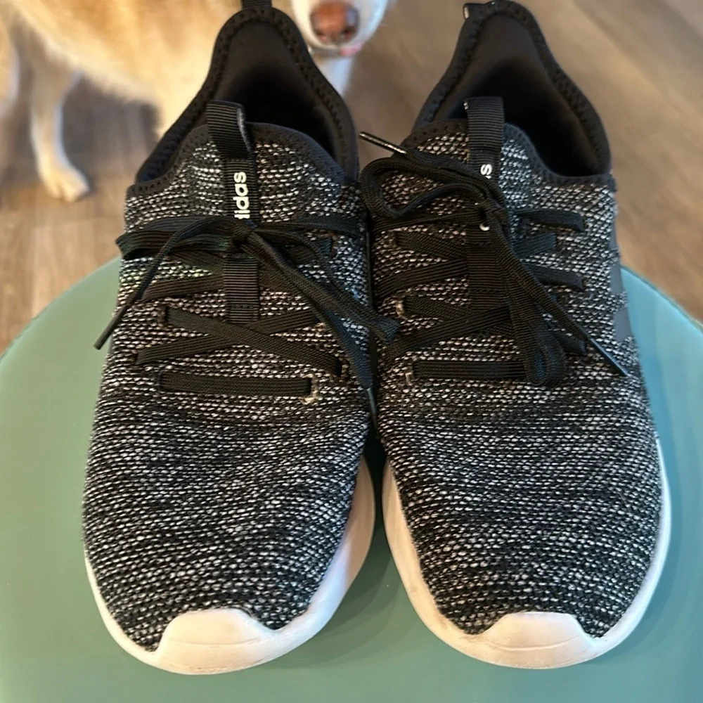 Adidas Cloud sneakers, white and black Size 10